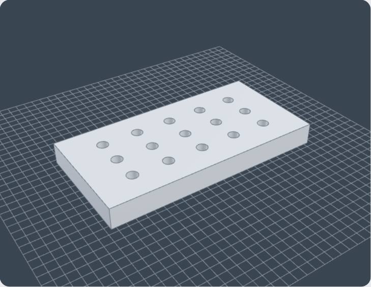 Drill jig plate, 3D view from Benchsmith