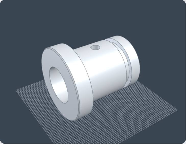 Flanged bush, 3D view from Benchsmith