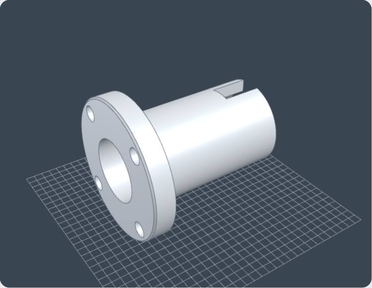 Flanged sleeve, 3D view from Benchsmith