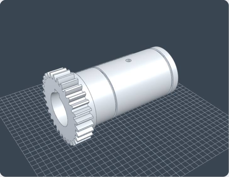 Gear shaft, 3D view from Benchsmith