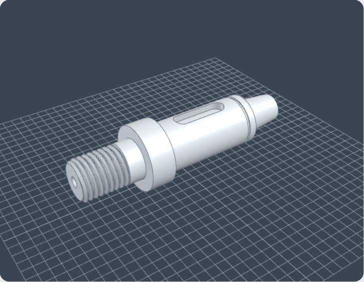 Keyed motor shaft, 3D view from Benchsmith