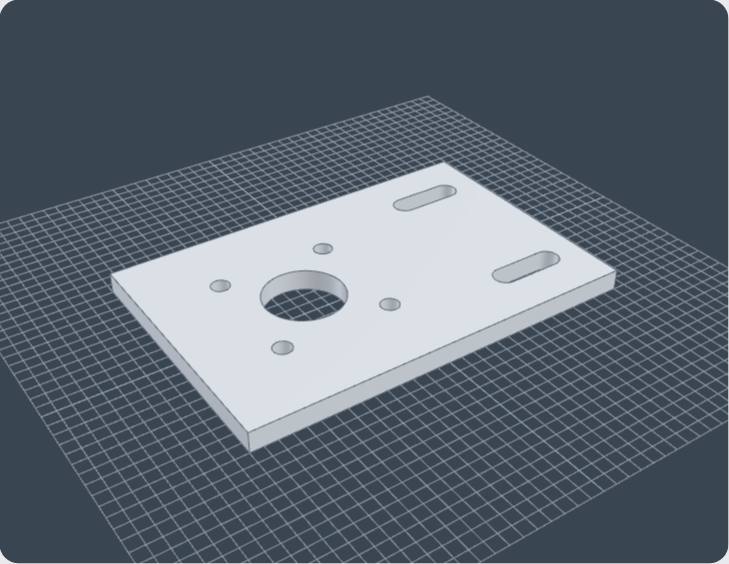 Motor mount plate, 3D view from Benchsmith