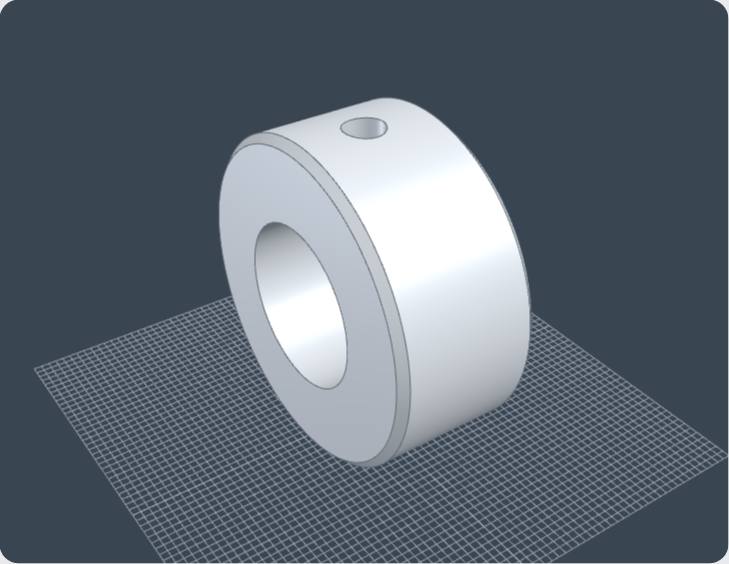 Shaft collar, 3D view from Benchsmith